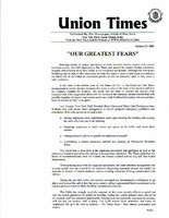 Our Greatest Fears, Union Times [1 of 2]