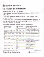 Subway service to lower Manhattan