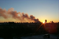 09-11-01_Ground_Zero_with_Sunset.JPG