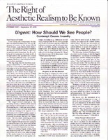The Right of Aesthetic Realism to be Known [1 of 2]